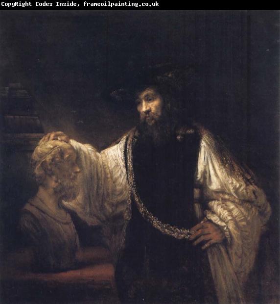 REMBRANDT Harmenszoon van Rijn Aristotle Contemplation a Bust of Homer